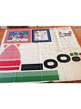 Material Fabric Christmas Daisey Kingdom Snowman Pillows 2 panels Instructions